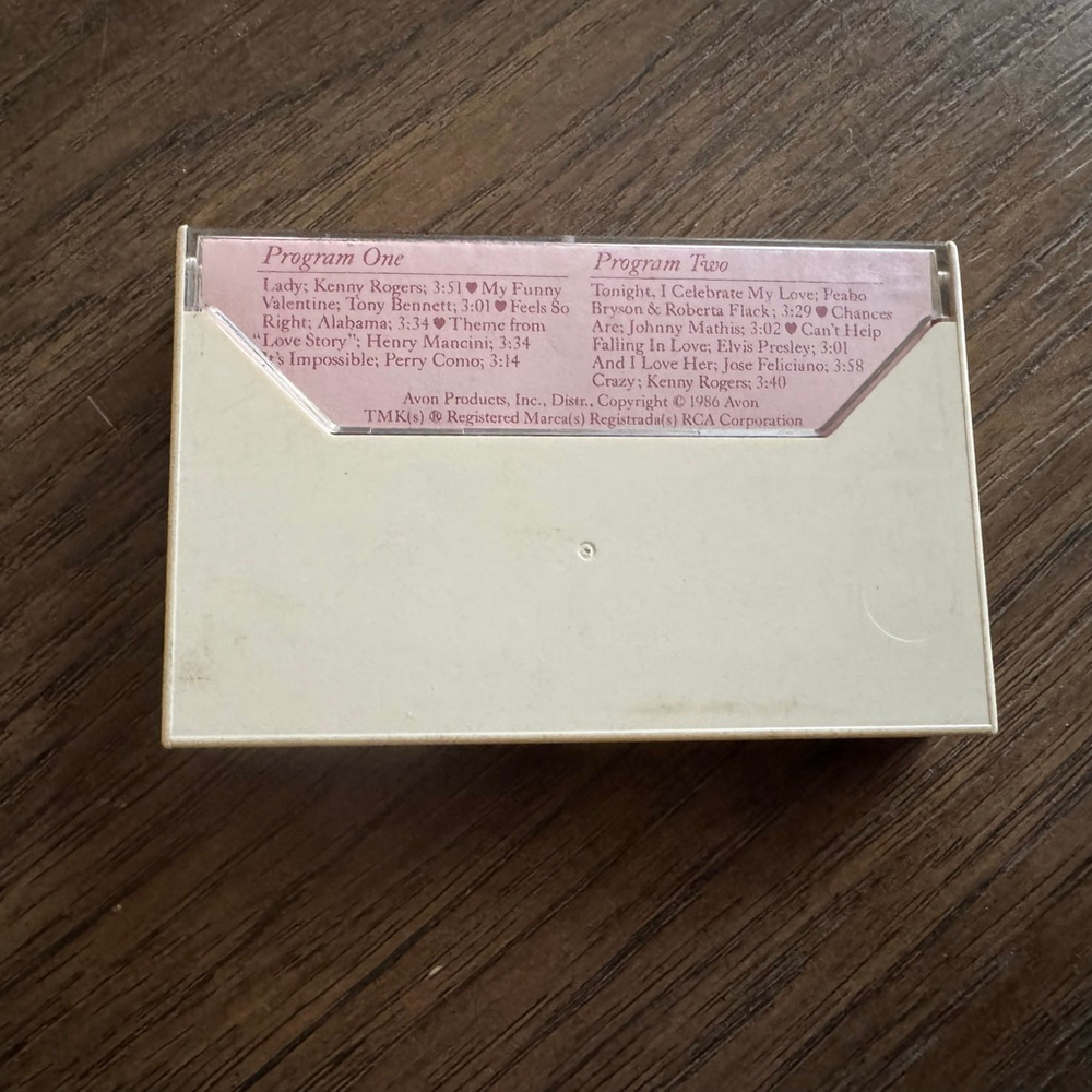 Vintage 1986 Avon Valentine Favorites Cassette Tape w/Case - Picture 3 of 4